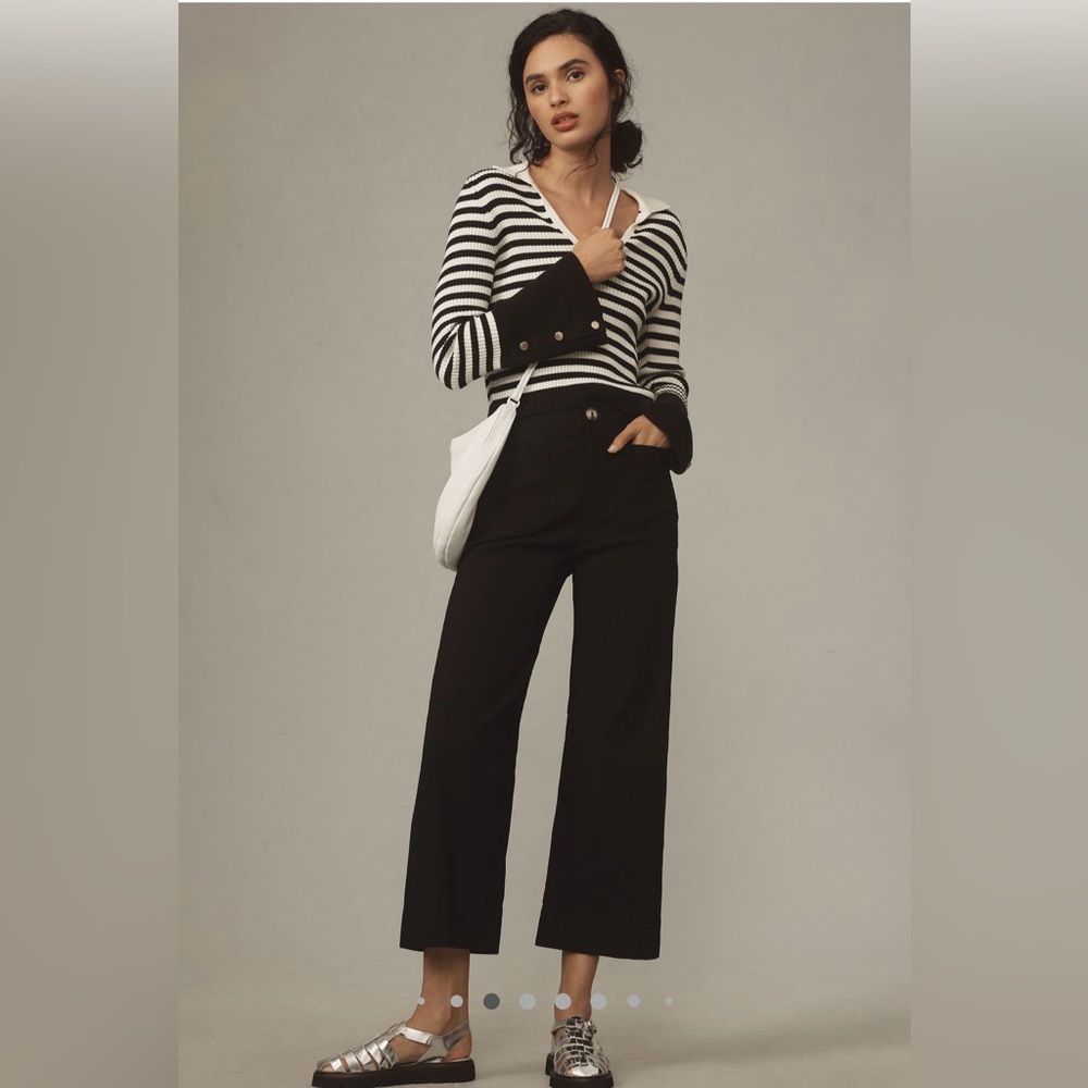 ANTHROPOLOGIE: The Colette Cropped Wide Leg Pant by Maeve